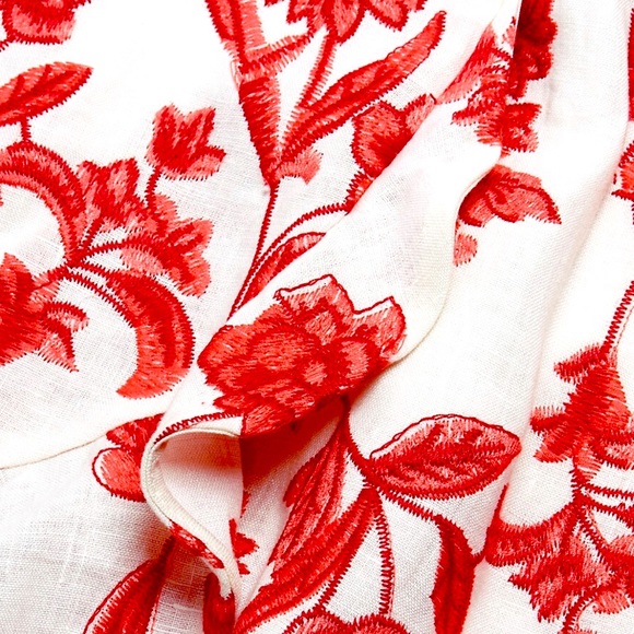 Rebecca Taylor Floral Embroidered High-Lo Flounce Hem Dress Size 0 NWT - Picture 5 of 7